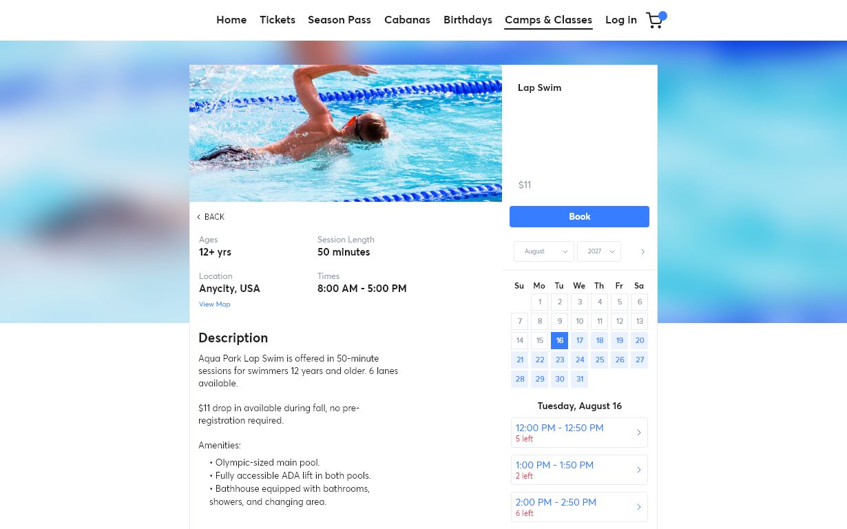 Book Swim Class Online