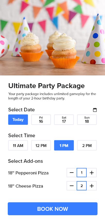 Online Birthday Party Checkout