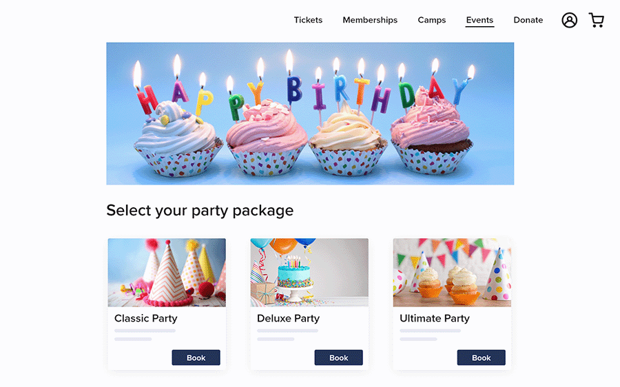 Book Party Packages Online