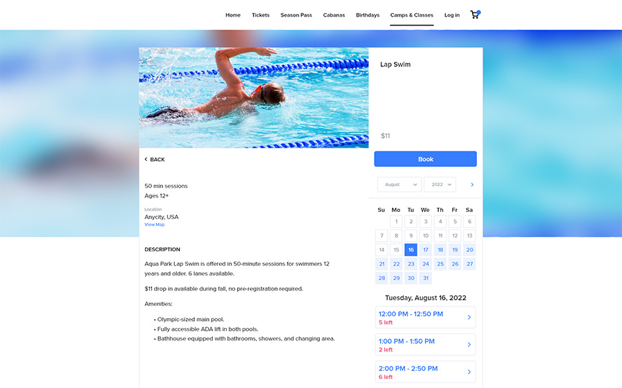 Book Swimming Class Online