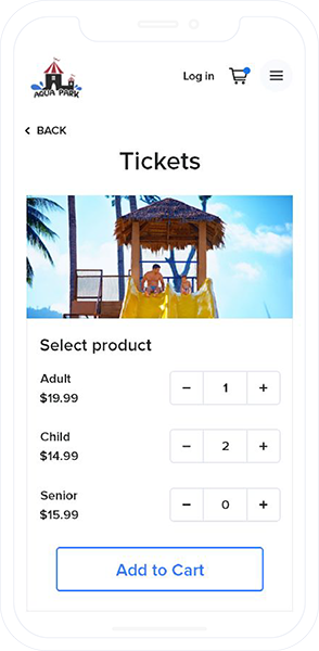 Waterpark Online Store on Phone