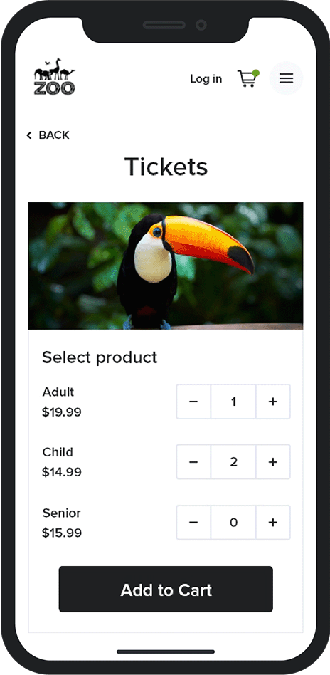 Zoo Online Store on Phone