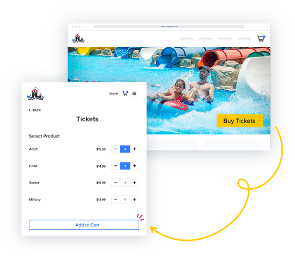 Add Waterpark Tickets to Cart