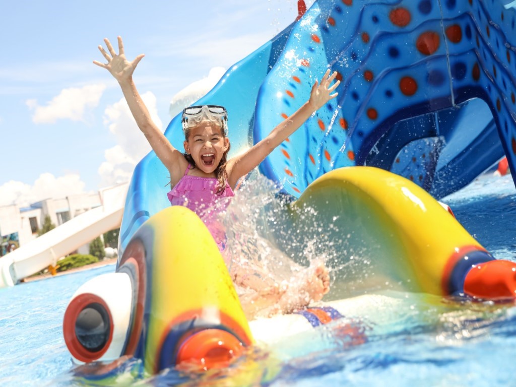 Girl on Waterslide